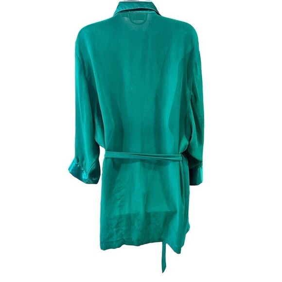 Vintage Victoria's Secret Gold Label Green Satin Kimono Robe Size M - Picture 5 of 7